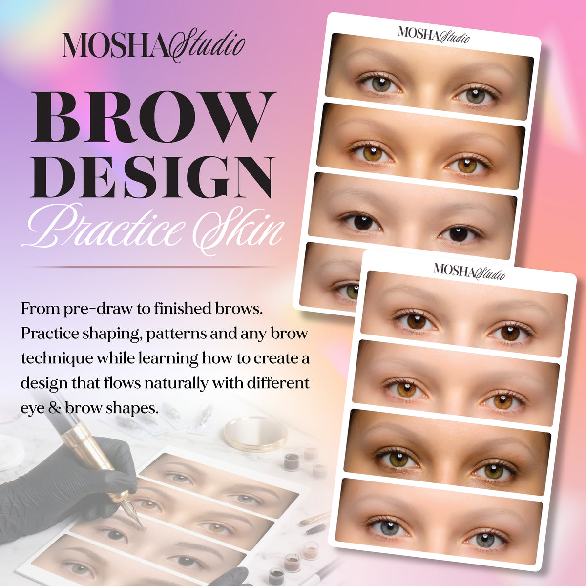Realistic Brow & Eyes Practice Pad 🤎